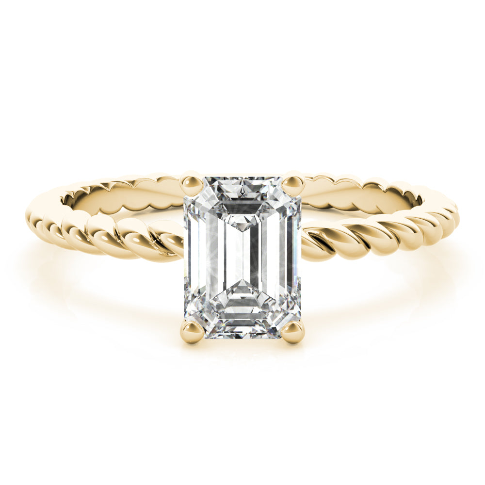 Eleanor Emerald Diamond Solitaire Engagement Ring-VIRABYANI
